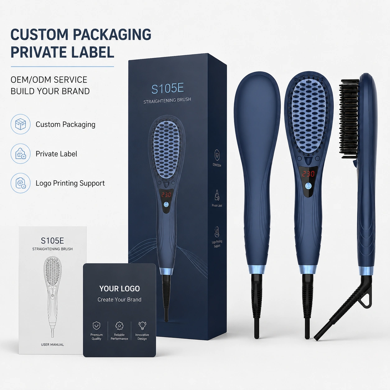 S105E Ionic Hair Straightener Brush detail image
