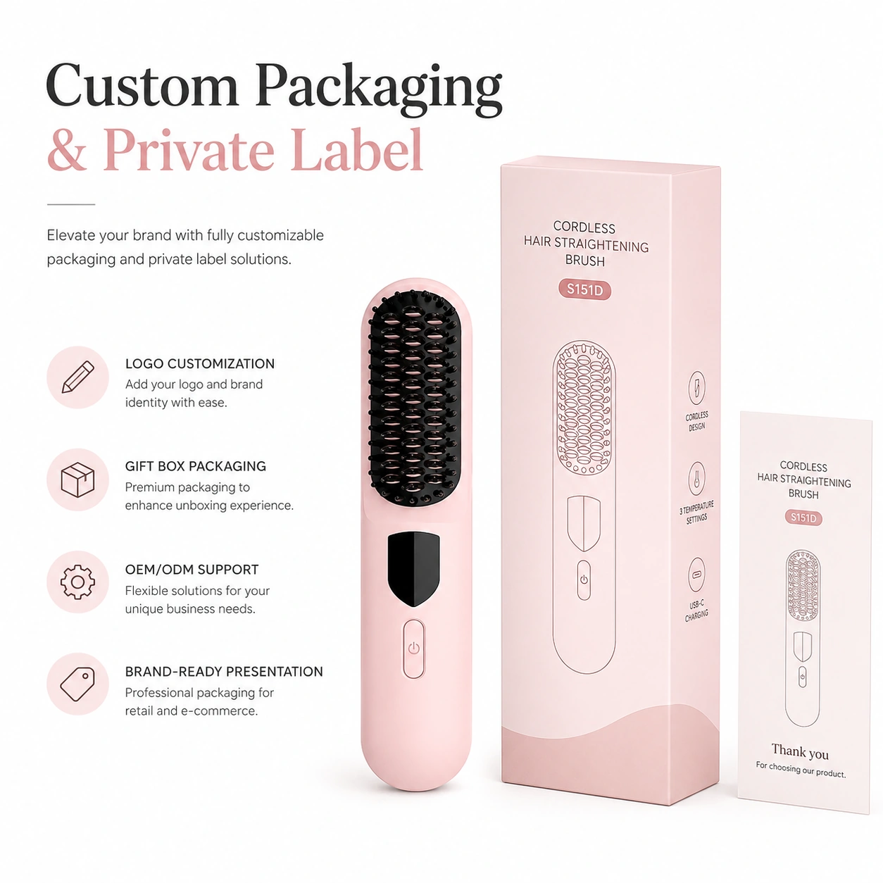 S151D Infrared Ionic Hair Straightener Brush detail image